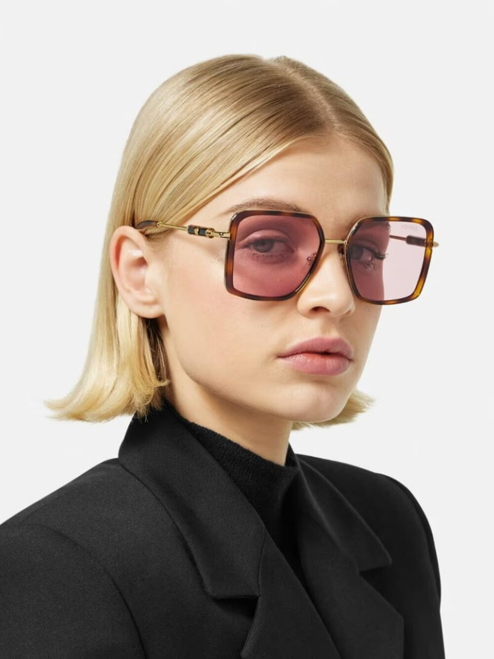 VERSACE VE2261 100284 HAVANA SQUARE SUNGLASSES